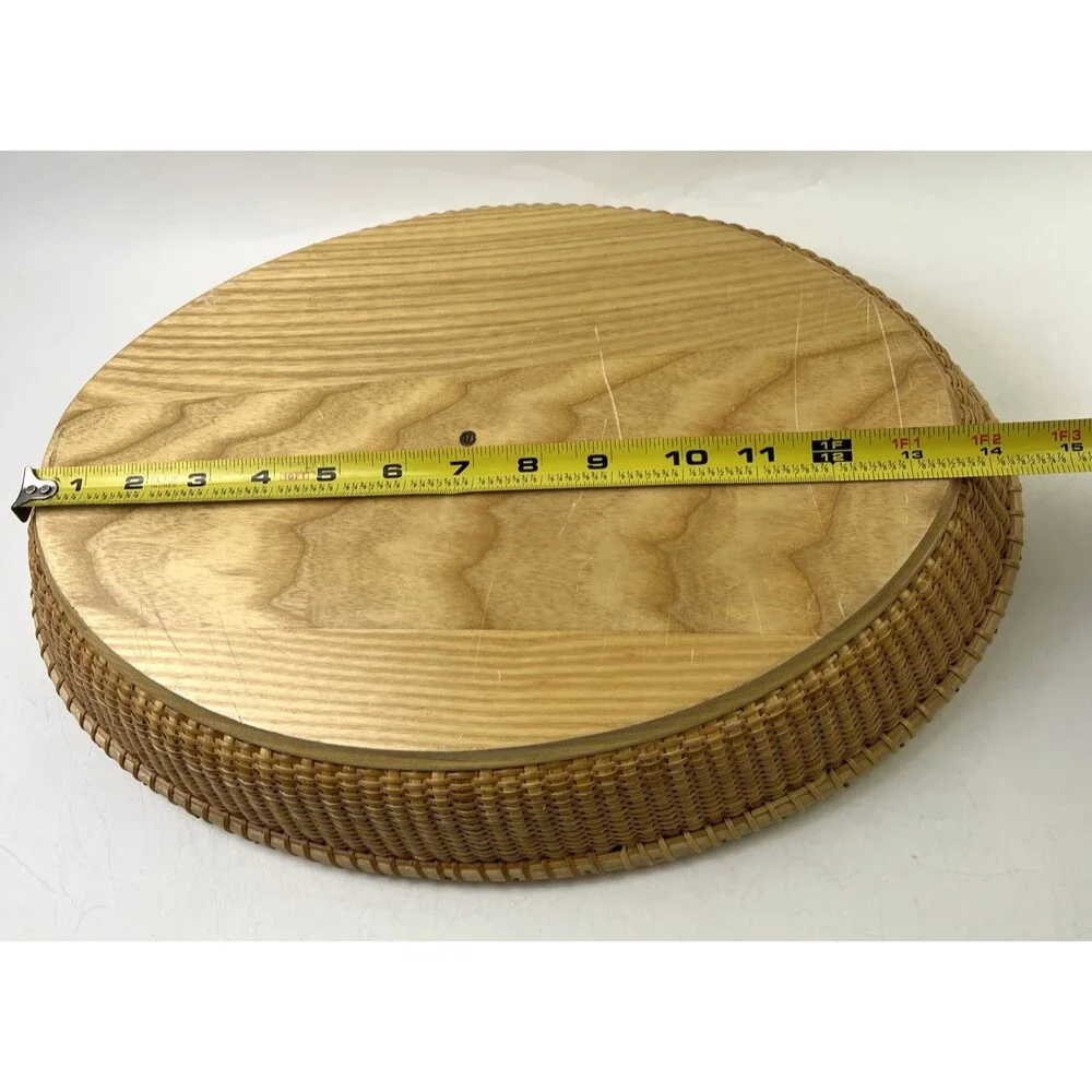 15 Inch Sectional Serving Tray/Plate White W/Wooden Holder